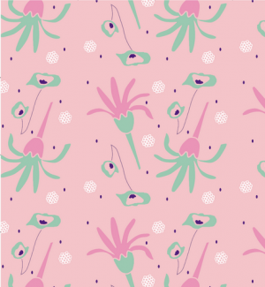 floral repeat pattern pink and sea green