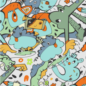 monsters repeat pattern