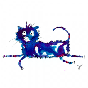 cat lying down illustration