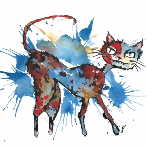 Splatter cat illustration