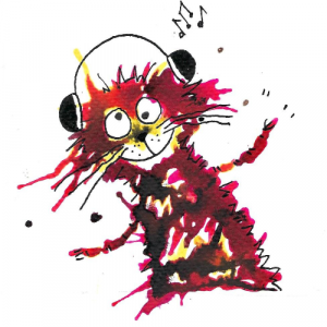music cat illustration
