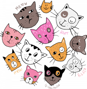 cat faces illustration