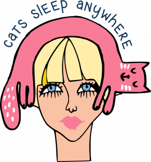 girls-face-cats-sleep-anywhere-500x500