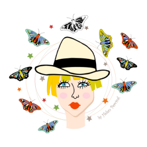 girls with butterflies illustration