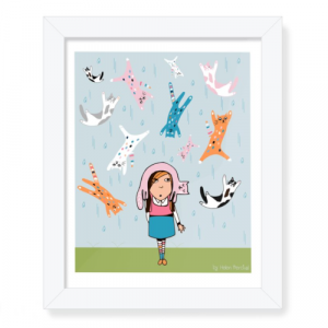 It&#039;s raining cats, cat illustration