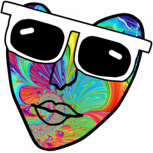 colourful girls face, psychedelic illustration