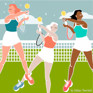 tennis players illustration