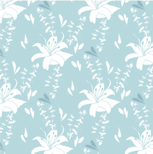 floral repeat pattern blue and white