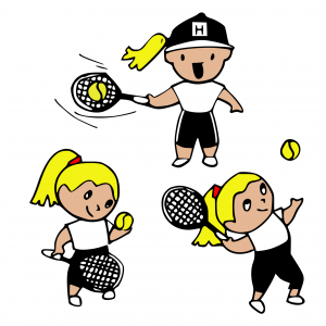 cartoon tennis-players illustration