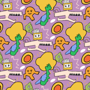Doodle-pattern-repeat-colours-on-lilac