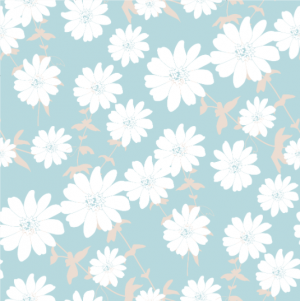 floral repeat pattern white blue