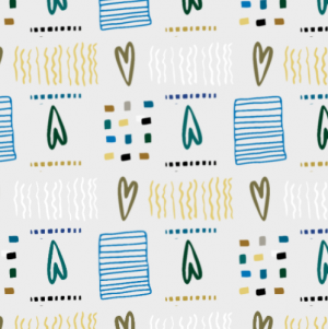 repeat pattern green, blue, ochre, grey