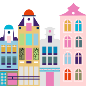 colourful houses illustration